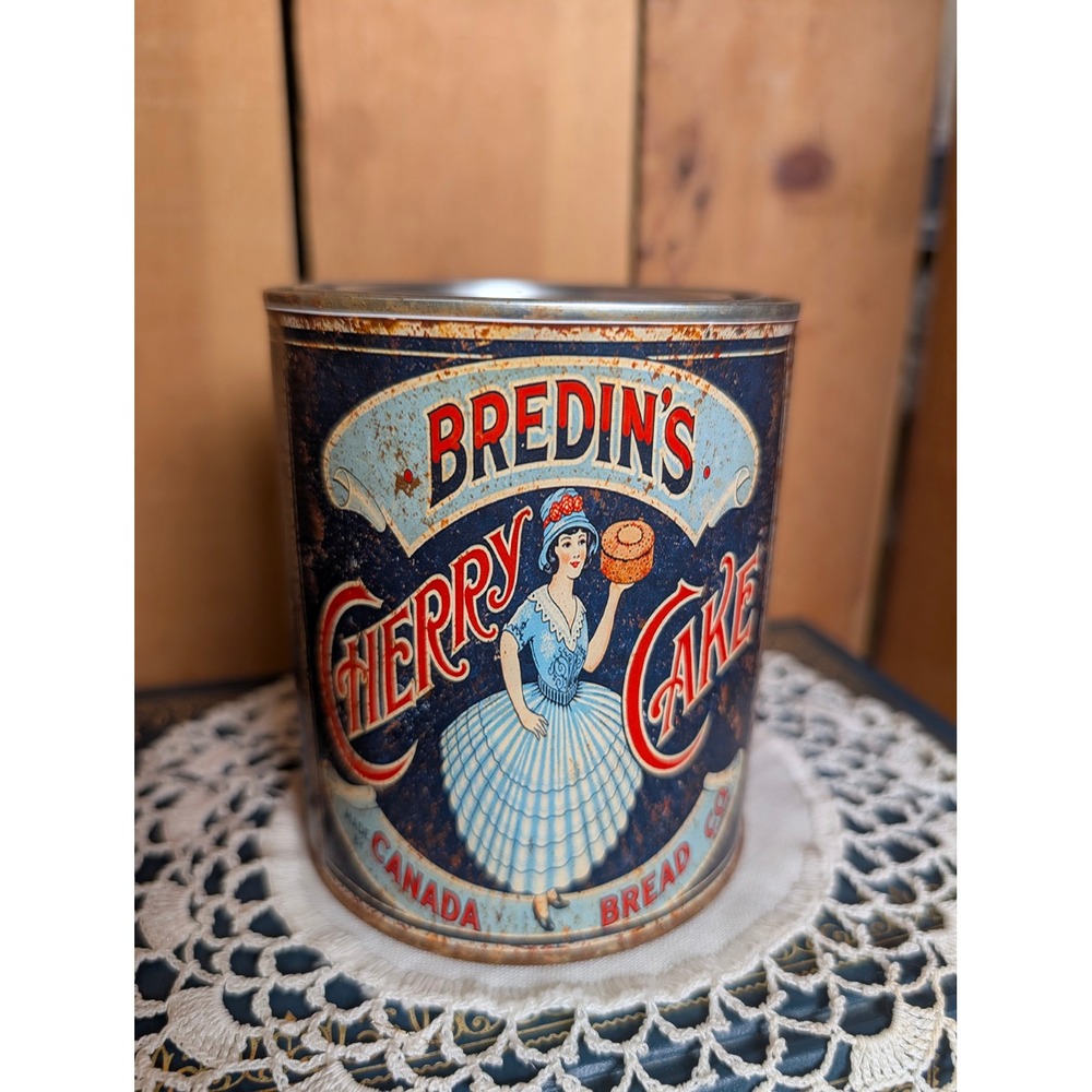 Bredin's Cherry Cake Vintage Inspired Rusted Can - Pint (Blue Label)